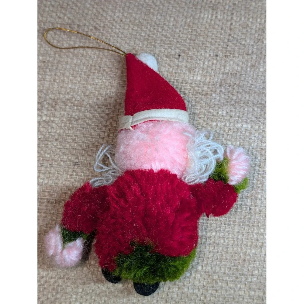 Vintage Handmade Christmas Ornaments Set Santa House Gnome Doll Holiday Decor